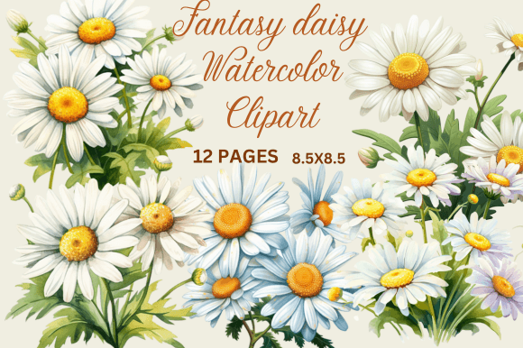 Download Fantasy Daisy Watercolor Clipart - Watercolor clipart Collection