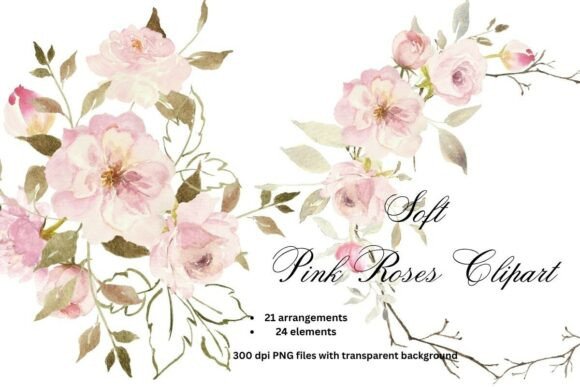 Download Soft Pink Roses Watercolor Clipart PNG - Watercolor clipart Collection