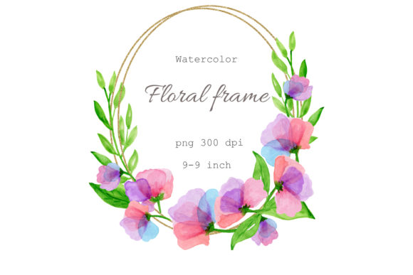 Download A Frame of Flowers.Watercolor Clipart - Watercolor clipart Collection