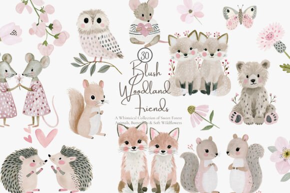 Download Oodland Animal Watercolor Clipart Set - Watercolor clipart Collection