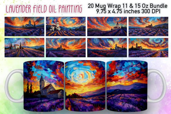Download Oil Painting Lavender Field Wrap Bundle - Lavender field Collection