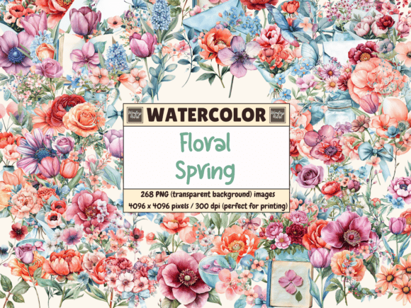 Download Floral Spring Watercolor Clipart - Watercolor clipart Collection
