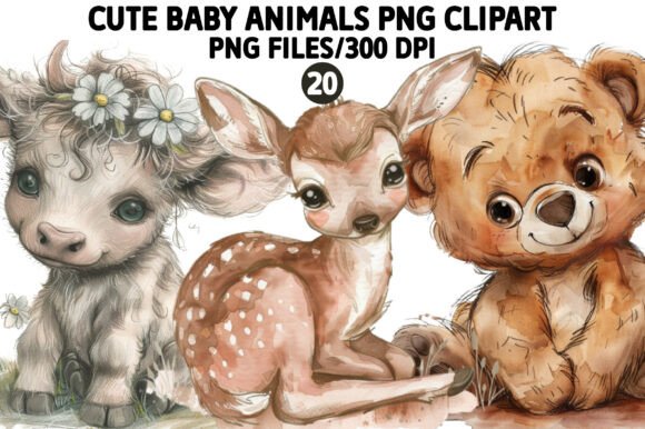 Download Cute Baby Animals PNG Clipart Set - Cute baby animals Collection