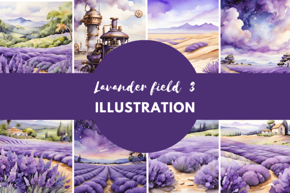 Download Lavender Field Watercolor Painting - Premium Resources