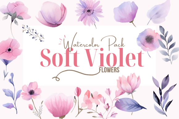 Download Violet Flowers Watercolor Clipart - Watercolor clipart Collection