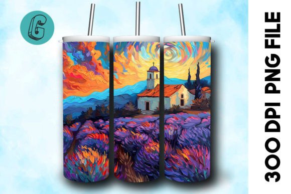 Download Oil Paint Lavender Field Tumbler Wrap 23 - Lavender field Collection