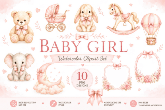 Download Baby Girl Watercolor Clipart - Watercolor clipart Collection