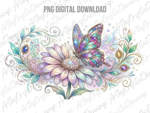 Download Magical Butterfly Flower Clipart PNG - Flower clipart png Collection