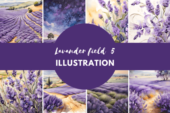 Download Lavender Field Watercolor Painting - Lavender field Collection