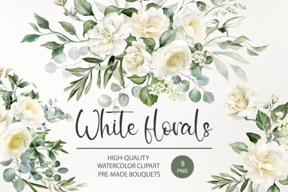 Download Watercolor White Rose Flower Clipart PNG - Flower clipart png Collection