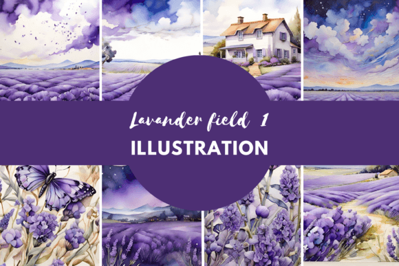 Download Lavender Field Watercolor Painting - Premium Resources