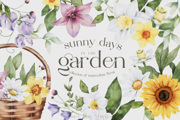 Download Spring Florals Watercolour Daffodils PNG - Spring florals Collection