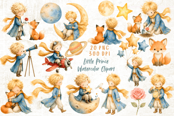 Download Little Prince Watercolor Clipart - Watercolor clipart Collection