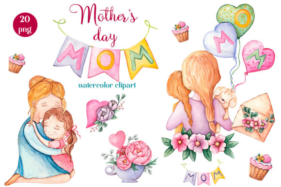 Download Mom Watercolor Clipart, Mother's Day - Watercolor clipart Collection
