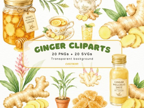 Download Ginger Watercolor Cliparts Botanical PNG - Watercolor clipart Collection