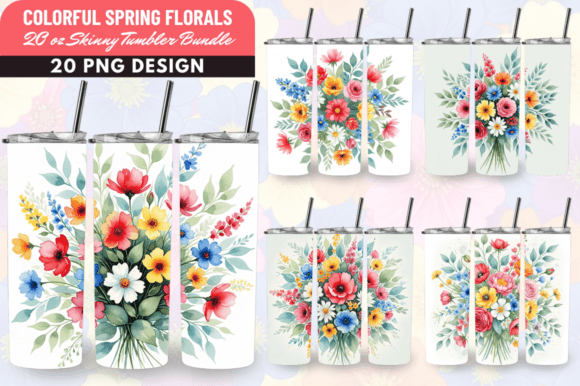 Download Colorful Spring Florals Tumbler Bundle - Spring florals Collection