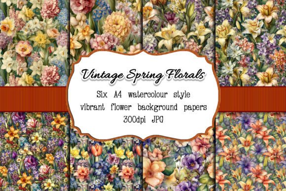 Download Vintage Style Watercolor Spring Florals - Spring florals Collection