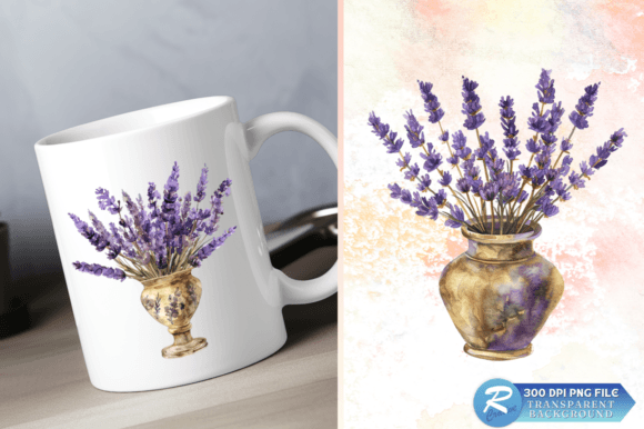 Download Lavender Golden Vase Watercolor Clipart - Watercolor clipart Collection