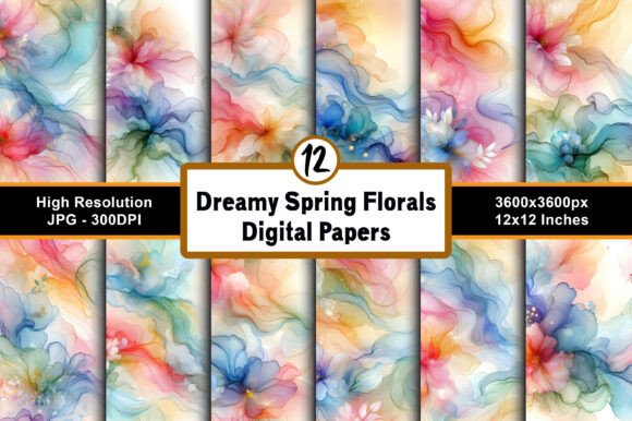 Download Dreamy Spring Florals Digital Papers JPG - Spring florals Collection