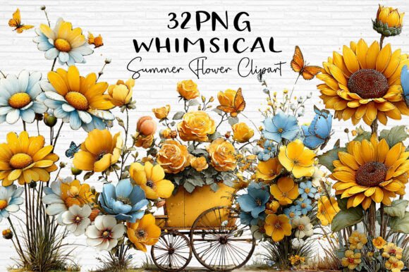 Download Whimsical Summer Flower Clipart PNG - Flower clipart png Collection