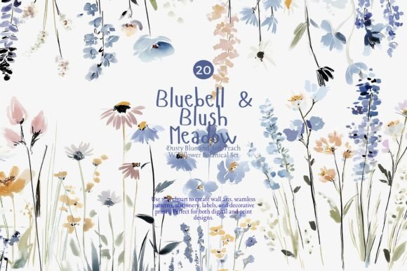 Download Bluebell Wildflower Watercolor Clipart - Watercolor clipart Collection