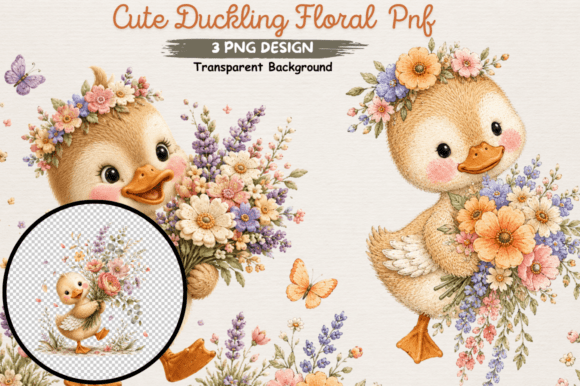 Download Adorable Duckling Flower Clipart PNG - Flower clipart png Collection