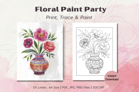 Download Spring Florals Paint Party Printable Pdf - Spring florals Collection