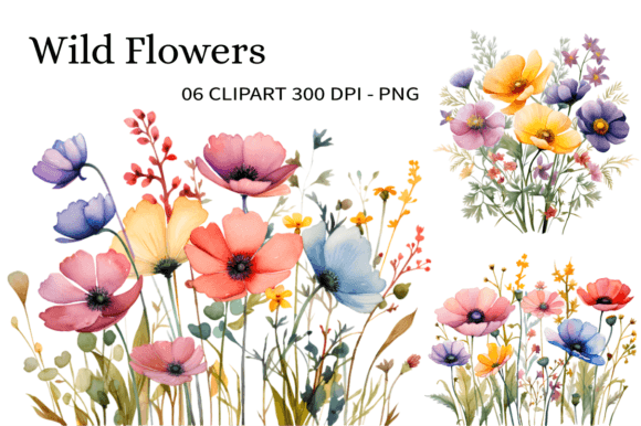 Download Wild Flowers Watercolor Clipart PNG - Watercolor clipart Collection