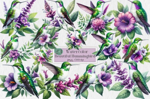 Download Beautiful Hummingbird Watercolor Clipart - Watercolor clipart Collection