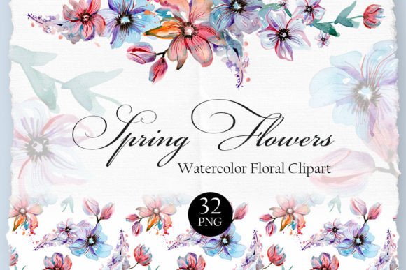 Download Spring Floral Watercolor Clipart - Watercolor clipart Collection