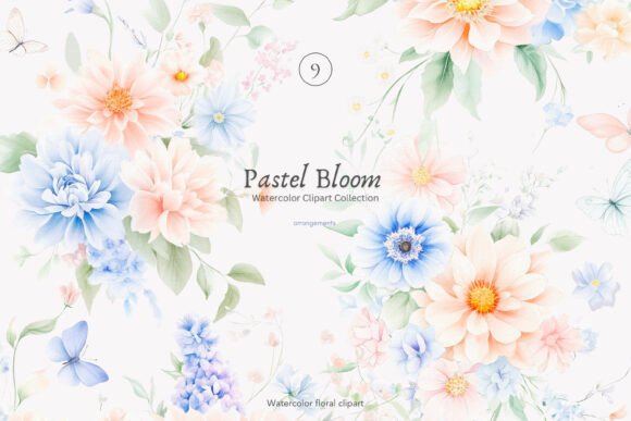 Download Pastel Florals Watercolor Clipart - Watercolor clipart Collection