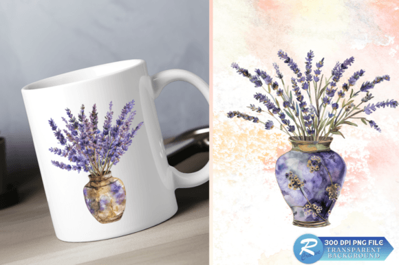 Download Lavender Golden Vase Watercolor Clipart - Watercolor clipart Collection