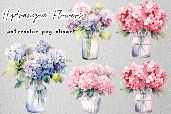 Download Hydrangea Flowers Watercolor Clipart - Watercolor clipart Collection