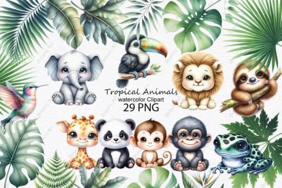 Download Tropical Animals Watercolor Clipart - Watercolor clipart Collection