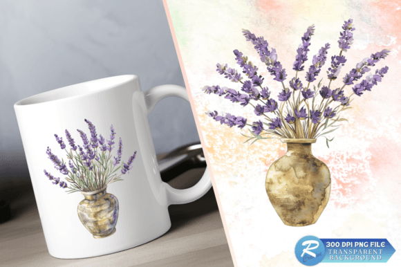 Download Lavender Golden Vase Watercolor Clipart - Watercolor clipart Collection