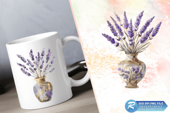 Download Lavender Golden Vase Watercolor Clipart - Watercolor clipart Collection